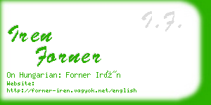 iren forner business card